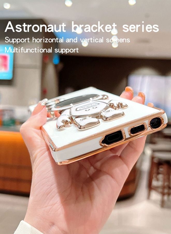 GROIC Phone Case for Samsung Galaxy S23 Plus 6.6" 6D Electroplating Astronaut Phone Case Hidden Stand Protective Cover Astronaut Folding Bracket Phone Case with Camera Protector - Image 5