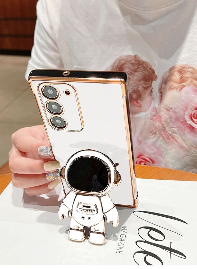 GROIC Phone Case for Samsung Galaxy S23 Plus 6.6" 6D Electroplating Astronaut Phone Case Hidden Stand Protective Cover Astronaut Folding Bracket Phone Case with Camera Protector - Image 3