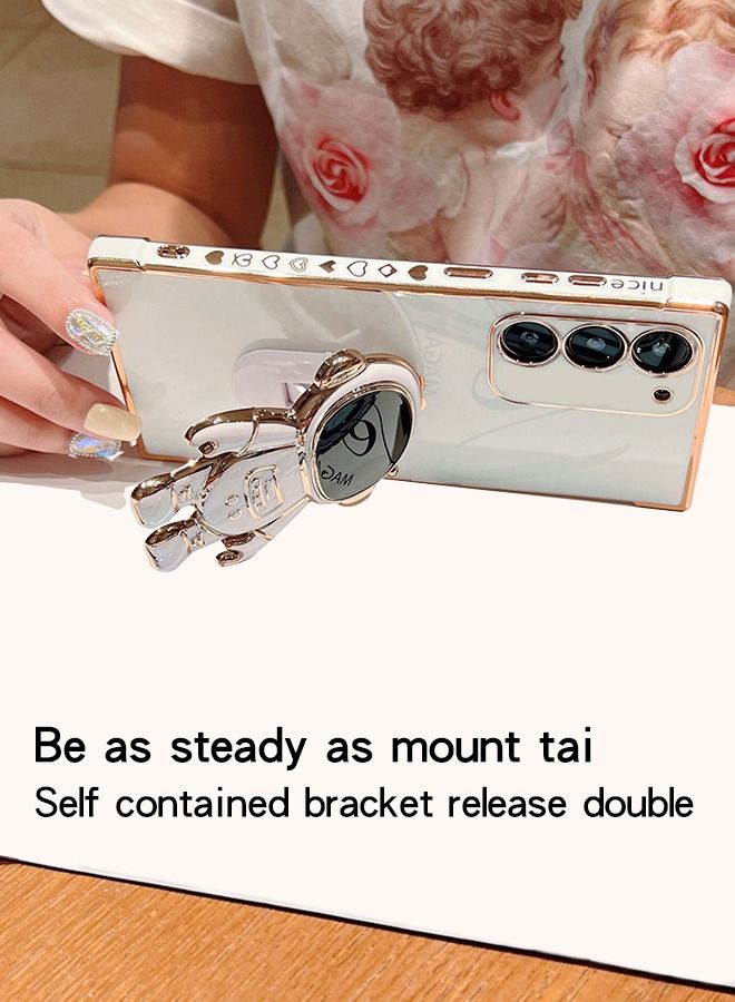 GROIC Phone Case for Samsung Galaxy S23 Plus 6.6" 6D Electroplating Astronaut Phone Case Hidden Stand Protective Cover Astronaut Folding Bracket Phone Case with Camera Protector - Image 2