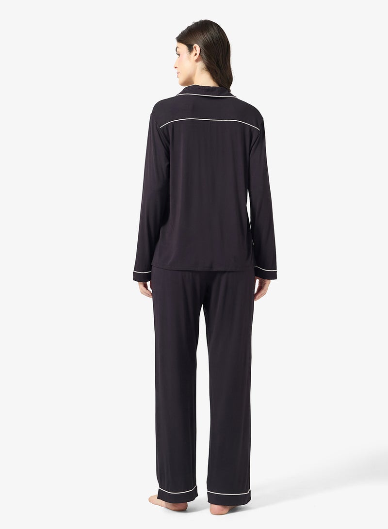 Dorina Piping detailed top & Pyjama set - Image 2