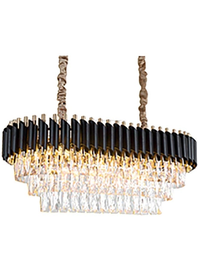 Generic - Nsxby Adjustable Ceiling Chandelier Light Fixture For Dining Rooms Living Room Black Gold During Lighting, Modern During Lamp, E14 Crystal Chandeliers Lighting-Black And Gold 长款75*35Cm - Image 1