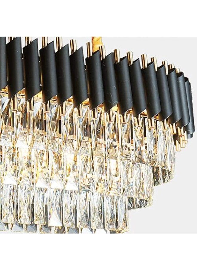 Generic - Nsxby Adjustable Ceiling Chandelier Light Fixture For Dining Rooms Living Room Black Gold During Lighting, Modern During Lamp, E14 Crystal Chandeliers Lighting-Black And Gold 长款75*35Cm - Image 1