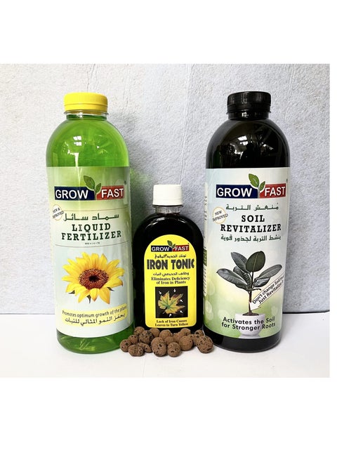 Grow Fast Liquid Fertilizer Soil Revitalizer and Iron Tonic is a Versatile Plant Nutrition Solution Designed to Enhance Plant Growth and Soil Health for Both Indoor and Outdoor Plants.
