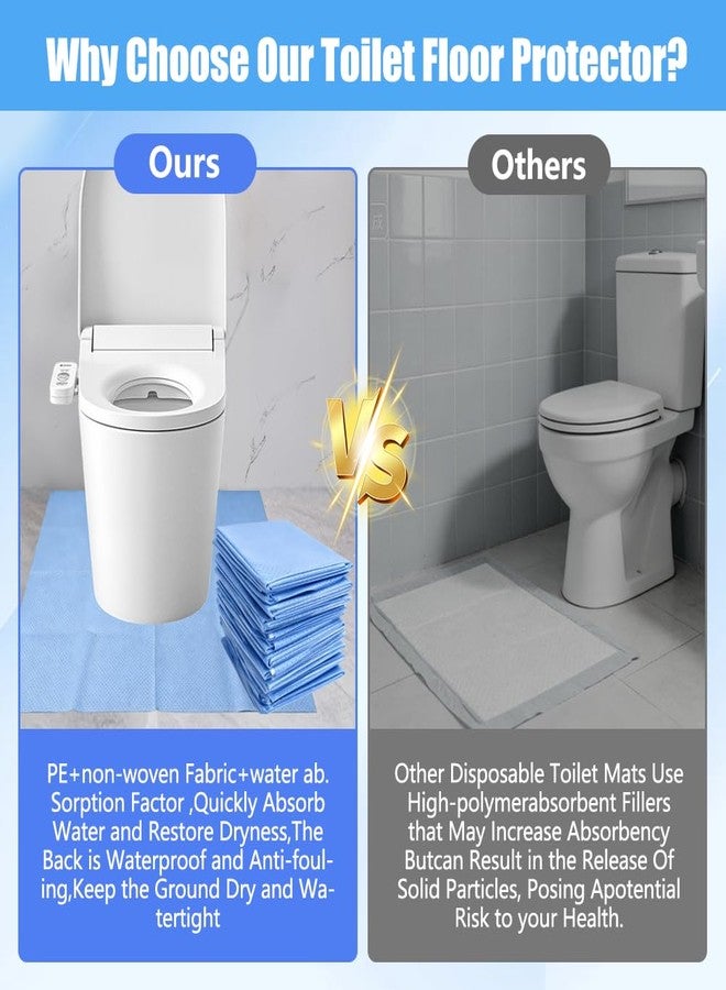 Abnaok Upgraded 30 Pack Disposable Toilet Mats, Absorbent Toilet Floor Protector, Waterproof Non-Slip Potty Training Mats, U-Shape, Toilet Floor Pads for elderly, Children, Adult 24" x 22"( Heavyweight) - Image 3