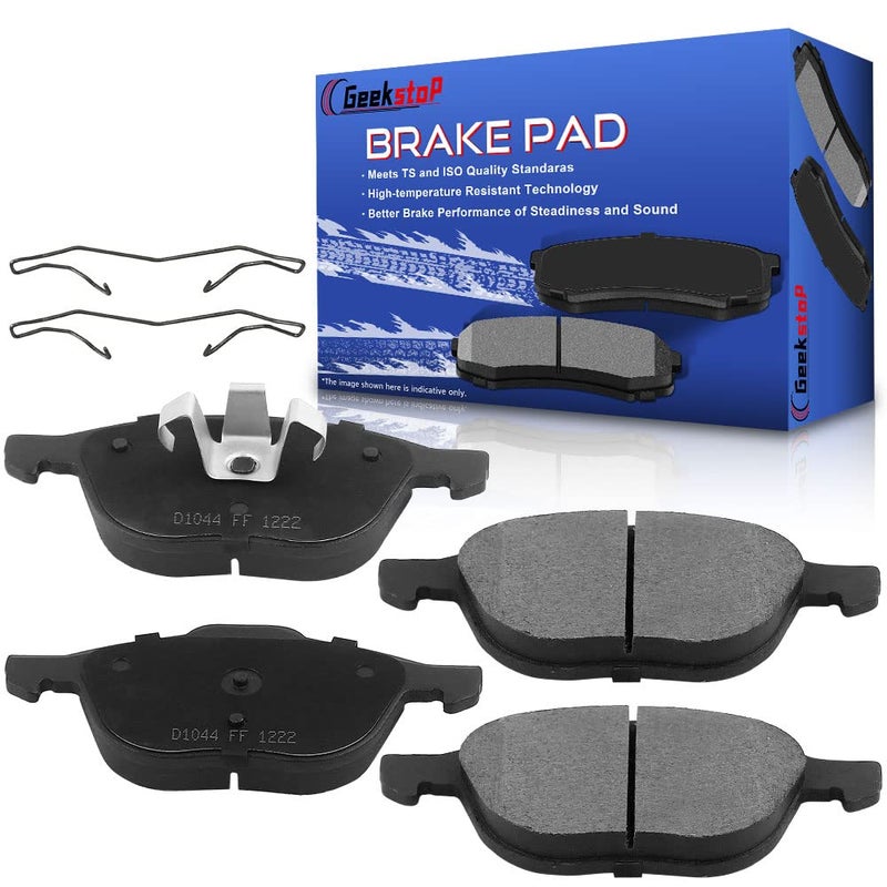 Front Ceramic Brake Pads D1044 Brake Pads Front Set for 20042018 Ford Focus 20132018 Escape 2014 Transit Connect 0413 Mazda 3 0615 Mazda 5 0713 Volvo C30 C70 S40 V50