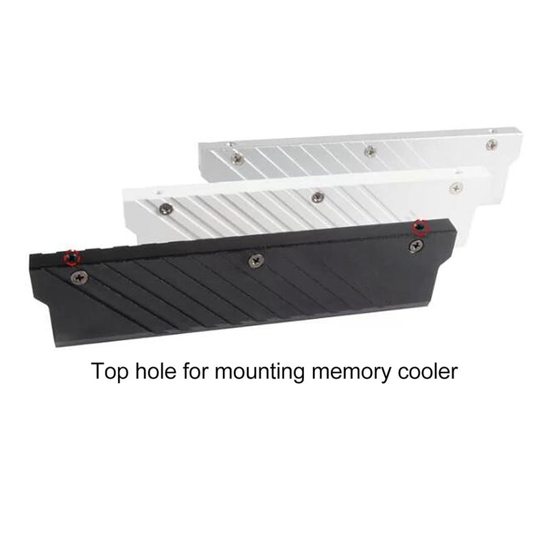 مشتت حرارة GOWENIC DDR5، مبرد RAM من سبائك الألومنيوم مع ملصق تبديد الحرارة لوحدة ذاكرة DDR5 لنظام تبريد المياه للكمبيوتر (أسود) - Image 4