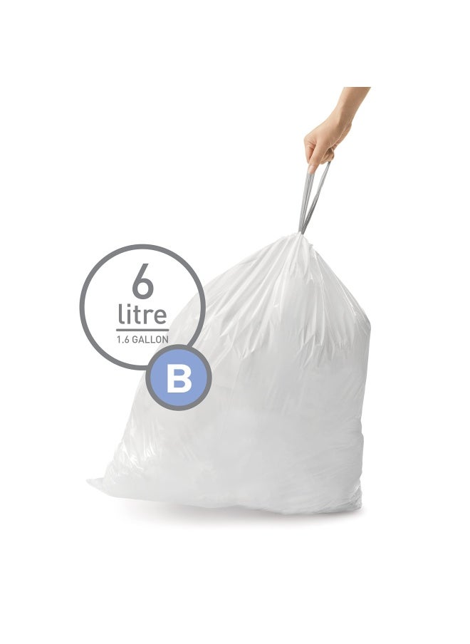 simplehuman - Code B Custom Fit Drawstring Trash Bags In Dispenser Packs 90 Count 6 Liter  1.6 Gallon White - Image 1