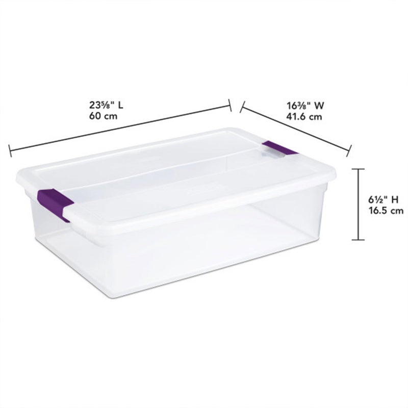 Sterilite 6-Pack 32 Quart ClearView Latch Box, Stackable Organizer Bins with Latching Lids - Clear Plastic Organization Containers for Closet, Bedroom, Shelving Units and Everyday Home Storage - Image 3