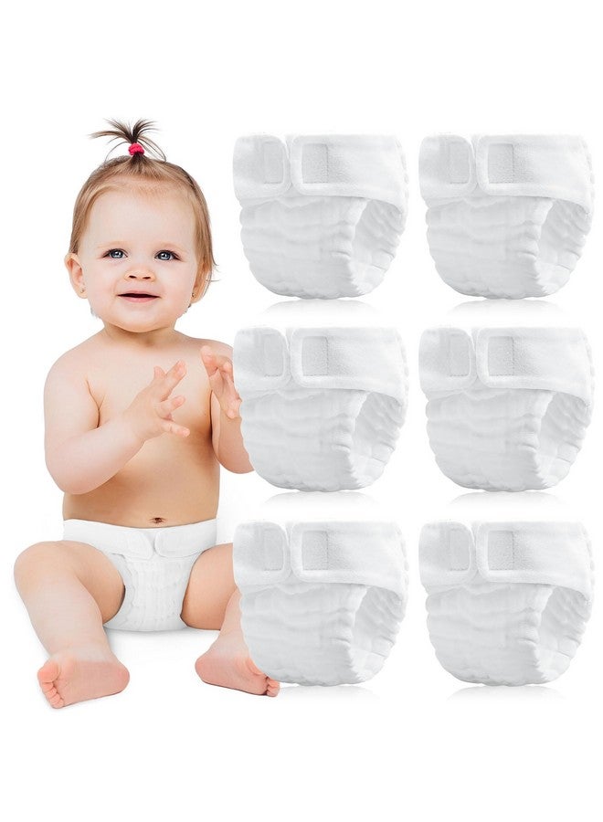 Max Shape 6 Pack Wearable Cotton Cloth Dipper Pants for Baby Girls and Boys,Adjustable Cotton Diaper 13 Layers for Baby 0-3month Wearable Style - Image 1