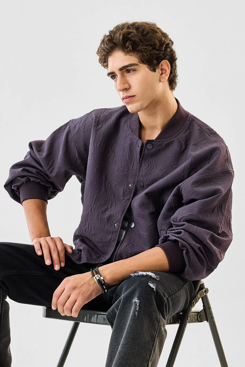 SNITCH Snap Button Oversized Bomber Jacket