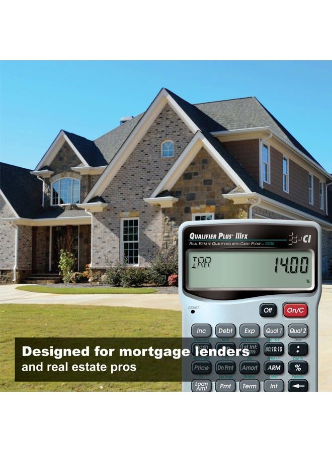 Calculated Industries 3430 Qualifier Plus IIIfx Advanced Real Estate Mortgage Finance Calculator | Clearly-Labeled Keys | Buyer Pre-Qualifying | Payments, Amortizations, ARMs, Combos, FHA/VA, More - Image 3