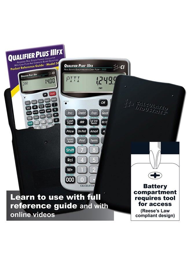 Calculated Industries 3430 Qualifier Plus IIIfx Advanced Real Estate Mortgage Finance Calculator | Clearly-Labeled Keys | Buyer Pre-Qualifying | Payments, Amortizations, ARMs, Combos, FHA/VA, More - Image 2