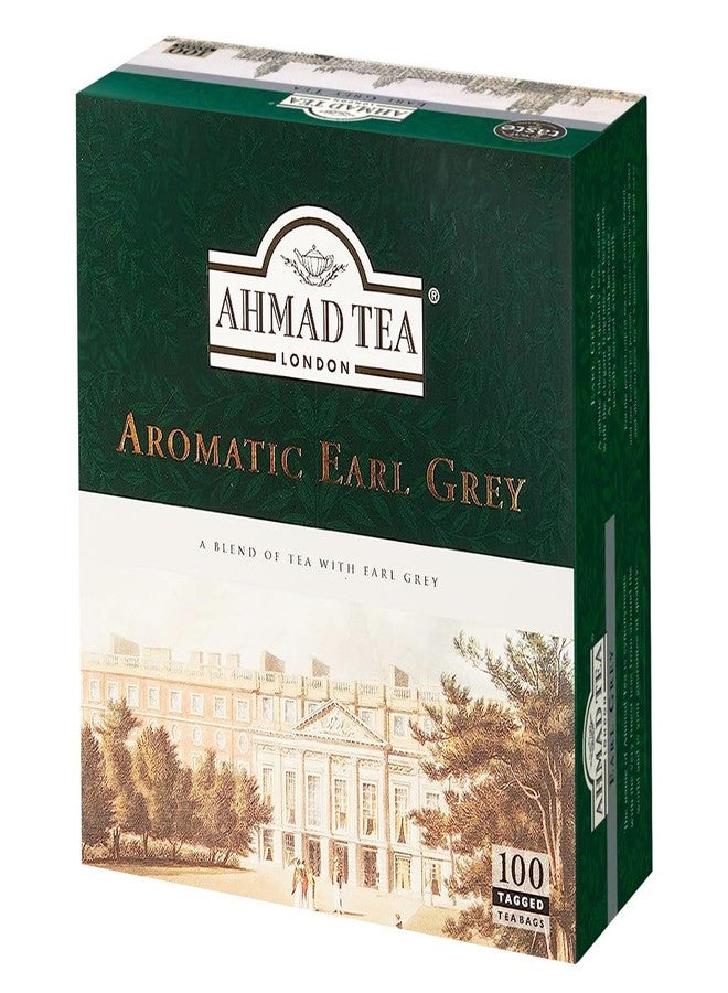Ahmad Tea Black Tea, Earl Grey Aromatic Teabags, 100 ct - Caffeinated and Sugar-Free - Image 1