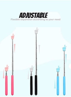 Generic 3 Pcs Telescopic Teachers Hand Pointer, Extendable Finger Pointer Stick, Mini Retractable Classroom Pointer, Teaching Pointer Presenter Whiteboard Pointer, Classroom Supplies (Black, Pink, Blue)  - Image 3