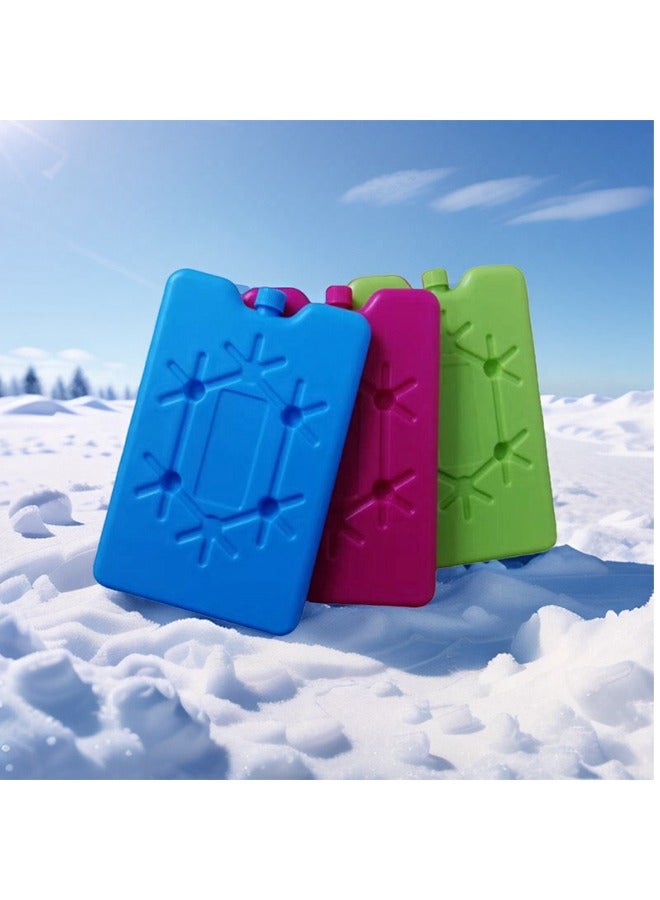 3 Pieces Ice Packs for Lunch Box, Reusable Ultra Thin Freezer Packs, Long Lasting for Coolers, Cooler Bag for Work, Picnic.  Keep Food Fresh, Lightweight Design for Easy Carrying Green/Blue/Rose Red - Image 1
