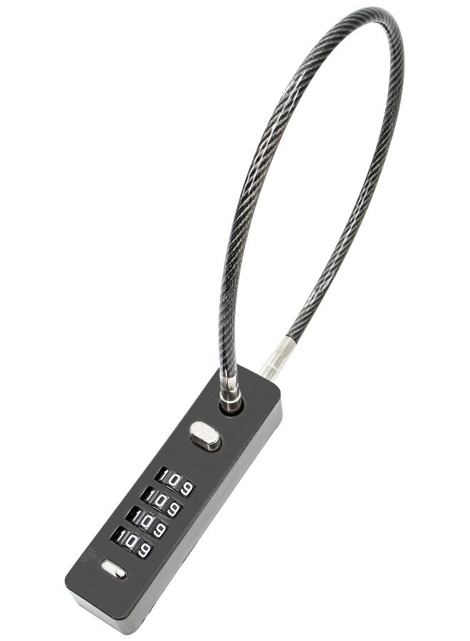 Generic Combination Lock Cable Security Steel Cable Luggage Lock, Bike Lock Weatherproof with Resettable Code, Braided Steel Coated Anti-Theft, Waterproof Cycling Cable Locks, Black (1.96 Feet 5 mm) - Image 1