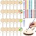 Arrowbash 24 Pcs DIY Rattle Set Unfinished Blank Wooden Rattle 63 x 335 Inch Hand Drum Craft Kit Suitable for Art Painting Education Social Emotional and Sensitivity - Image 2