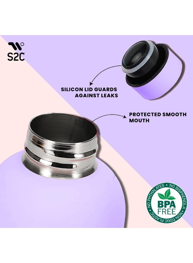 S2C Water Bottle Stainless Steel 750Ml - Double Wall Insulated Water Bottles For Hot Water Gym Bottle Stainless Steel Water Bottle For Kids School Flask Bottle Hot Water Bottle (Purple, 750Ml) - Image 3
