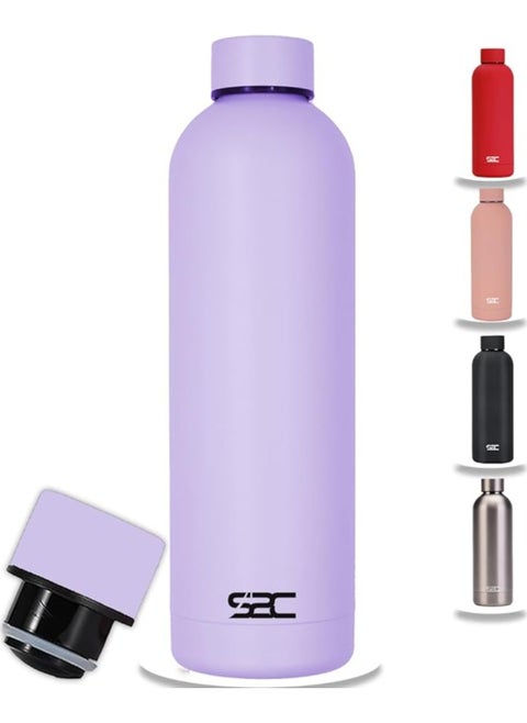 Water Bottle Stainless Steel 750Ml - Double Wall Insulated Water Bottles For Hot Water Gym Bottle Stainless Steel Water Bottle For Kids School Flask Bottle Hot Water Bottle (Purple, 750Ml)