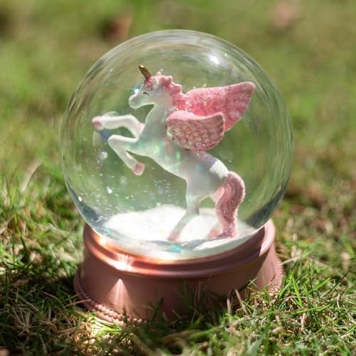 COVEGE Unicorn Snow Globes for Girls, 100MM Pink Glitter Glass Snowglobe, Christmas Birthday Gifts for Friends, Wife(Pink) - Image 2