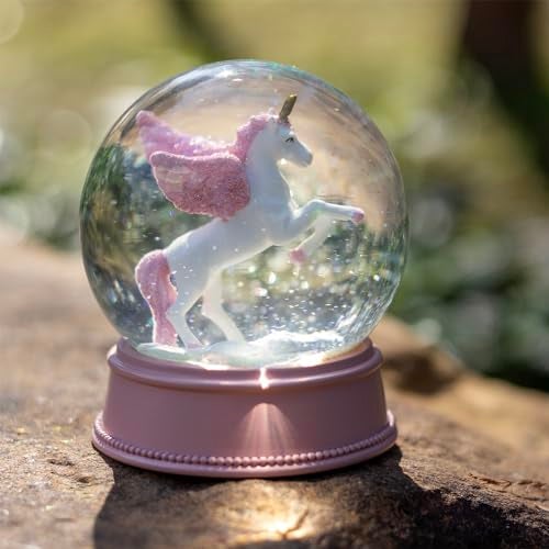 COVEGE Unicorn Snow Globes for Girls, 100MM Pink Glitter Glass Snowglobe, Christmas Birthday Gifts for Friends, Wife(Pink) - Image 3