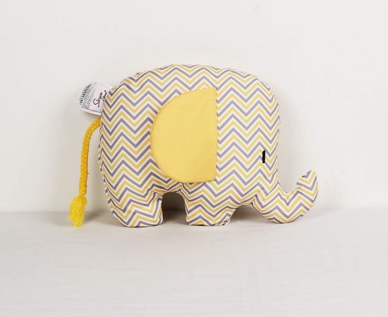 Sivya Polyester By Home Micro Filled Shape Cute Cushion For Kids (Elephant), Off-White - Image 2