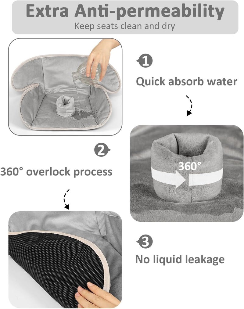 GFU Baby Piddle Pad Car Seat Liner - Waterproof Soft Potty Training Cover for Carseat, Stroller, Highchair, Gray - Image 4