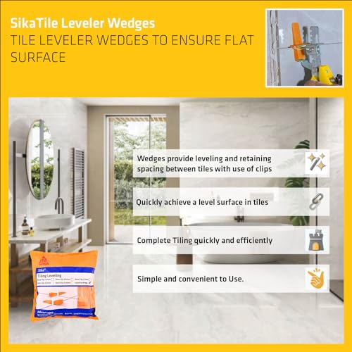 SIKA – Tile levellers – SikaTile Leveller Wedges – Ensures Proper Levelling During Tile Installation – Floors and Walls – Easy to use – Yellow - Image 3
