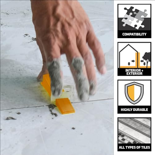 SIKA – Tile levellers – SikaTile Leveller Wedges – Ensures Proper Levelling During Tile Installation – Floors and Walls – Easy to use – Yellow - Image 2