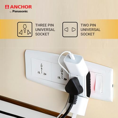 ANCHOR 6A 3 Pin Multi Plug Socket Travel Adapter with Universal Socket, 3 Pin Multi Plug Extension Socket (White - PK2) - Image 4