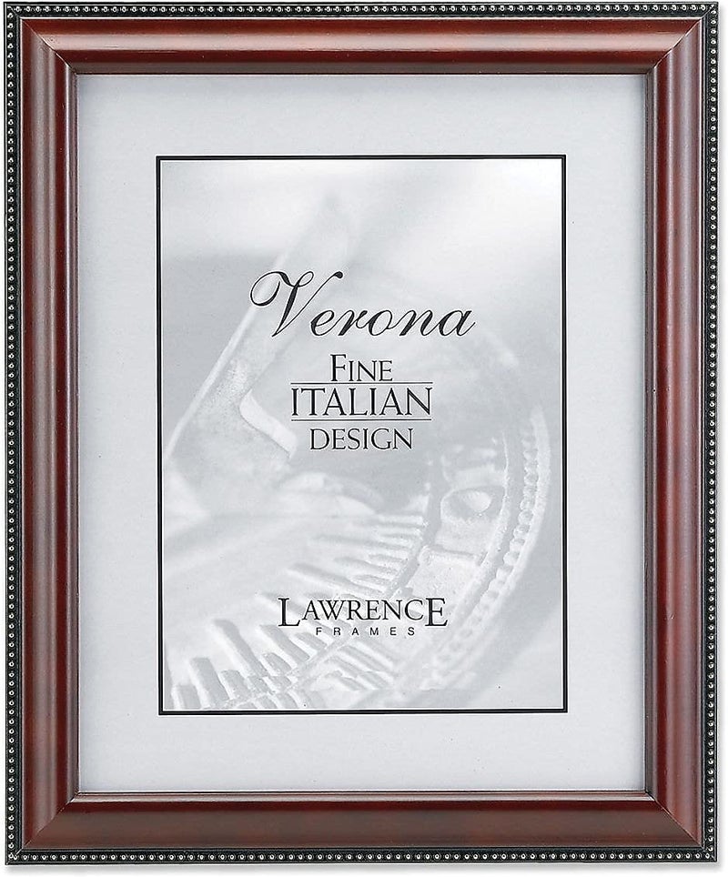 Lawrence Frames Walnut Finish 5x7 Picture Frame - Gold Bead Design - Image 3