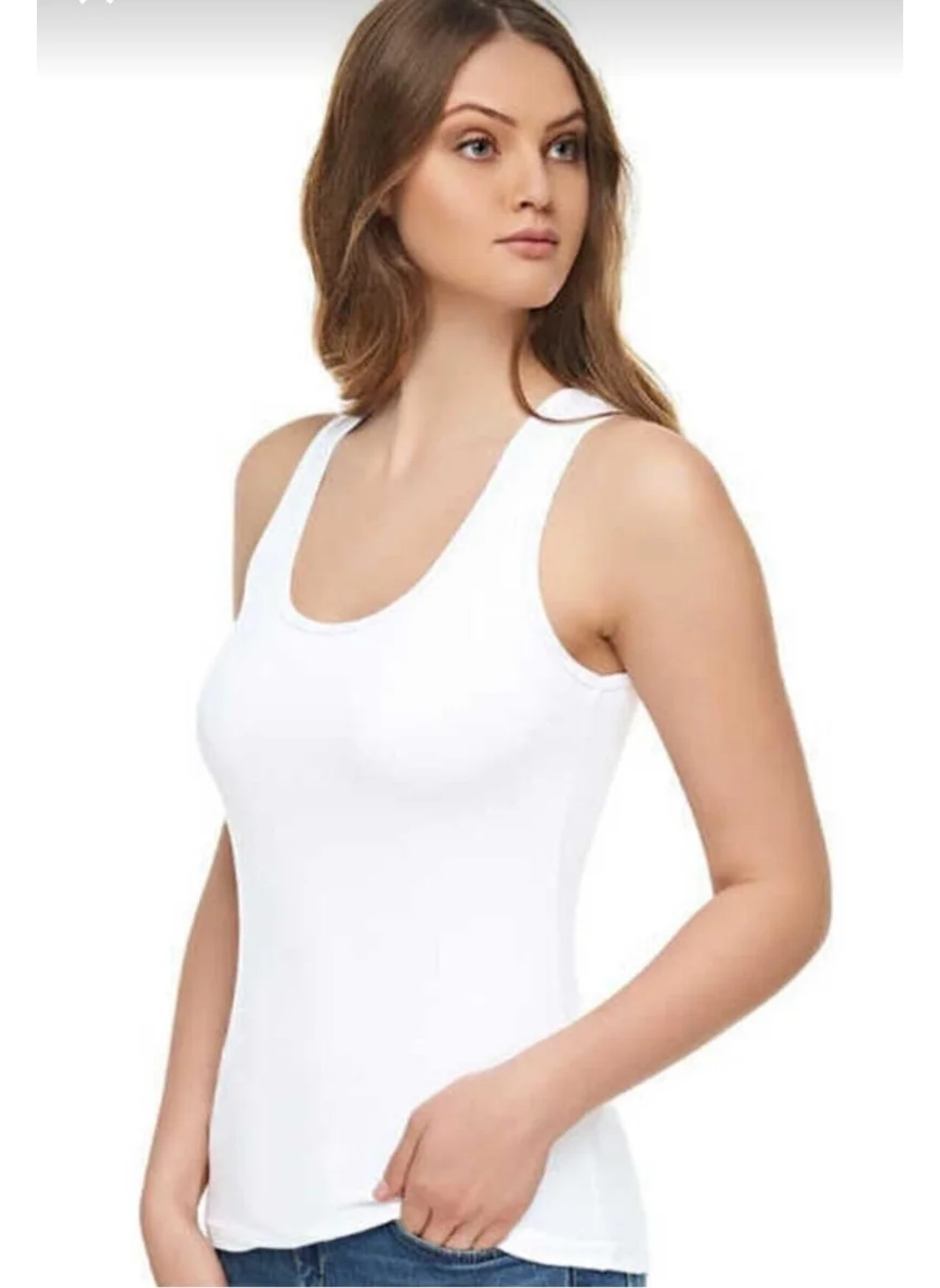 Tutku Elit 2002 Women's Modal Elastane Wide Strap Undershirt 3 Pieces