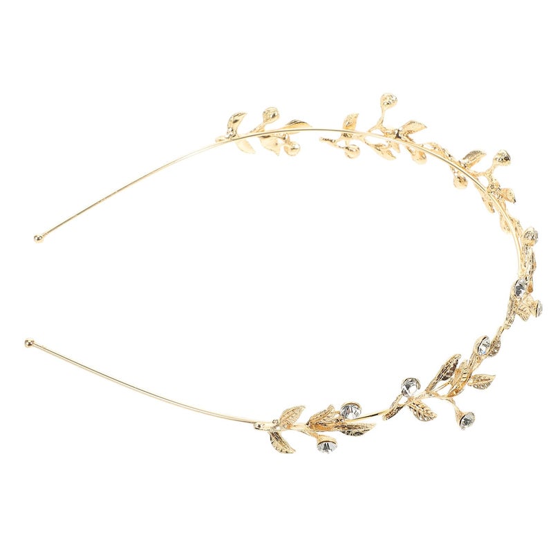 Rhinestone Leaf Wedding Tiara Headband For Women Bridal Crown Hair Accessories - Image 2