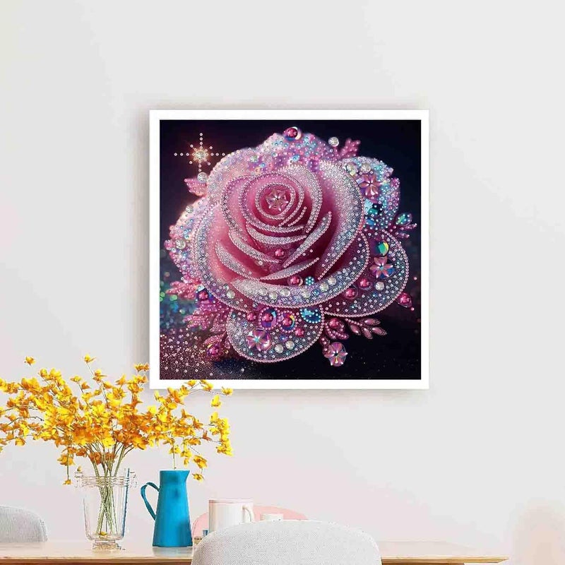 DYAIANGMU Rose Special Shape Diamond Painting Kits for Beginner,Crystal Rhinestones Diamond Dots Diamond Art Accessories DIY Diamond Art Kits for Adults for Beginner for Home Wall Decor 11.8 X 11.8inch - Image 5