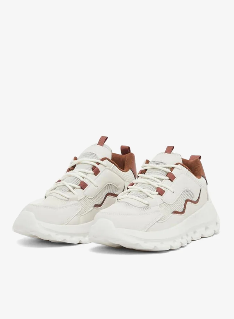 Styli Active Contrast Detail Chunky Sole Lace Up Sneakers