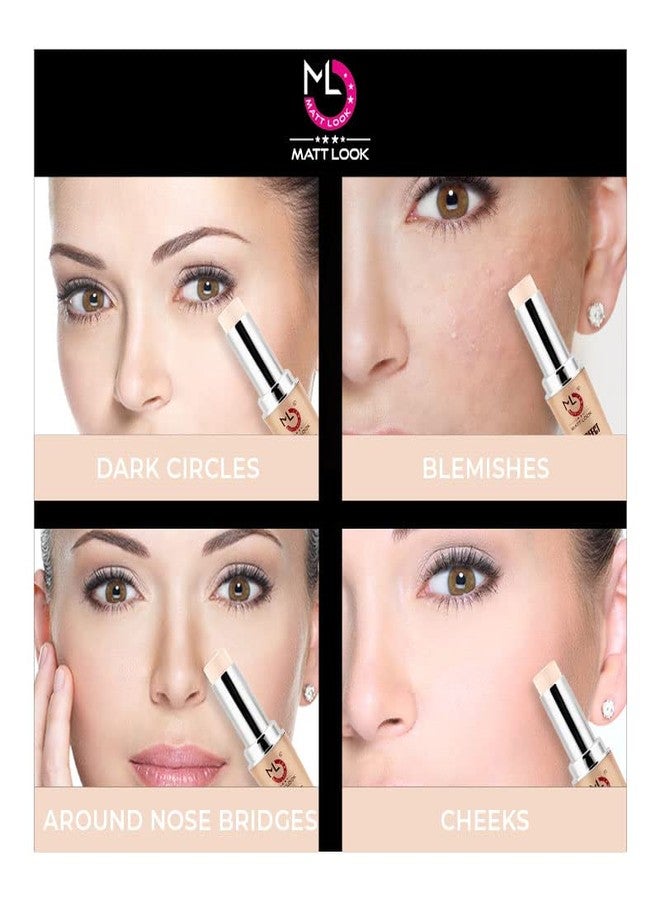MATT LOOK Perfect Concealer Stick for Dry Skin | Oil-Free | Non-Greasy | Dark Circle Under Eye Cream | Lightweight Formula | Face Makeup for All Skin Types - Give -Me-Sun (8gm) - Image 5