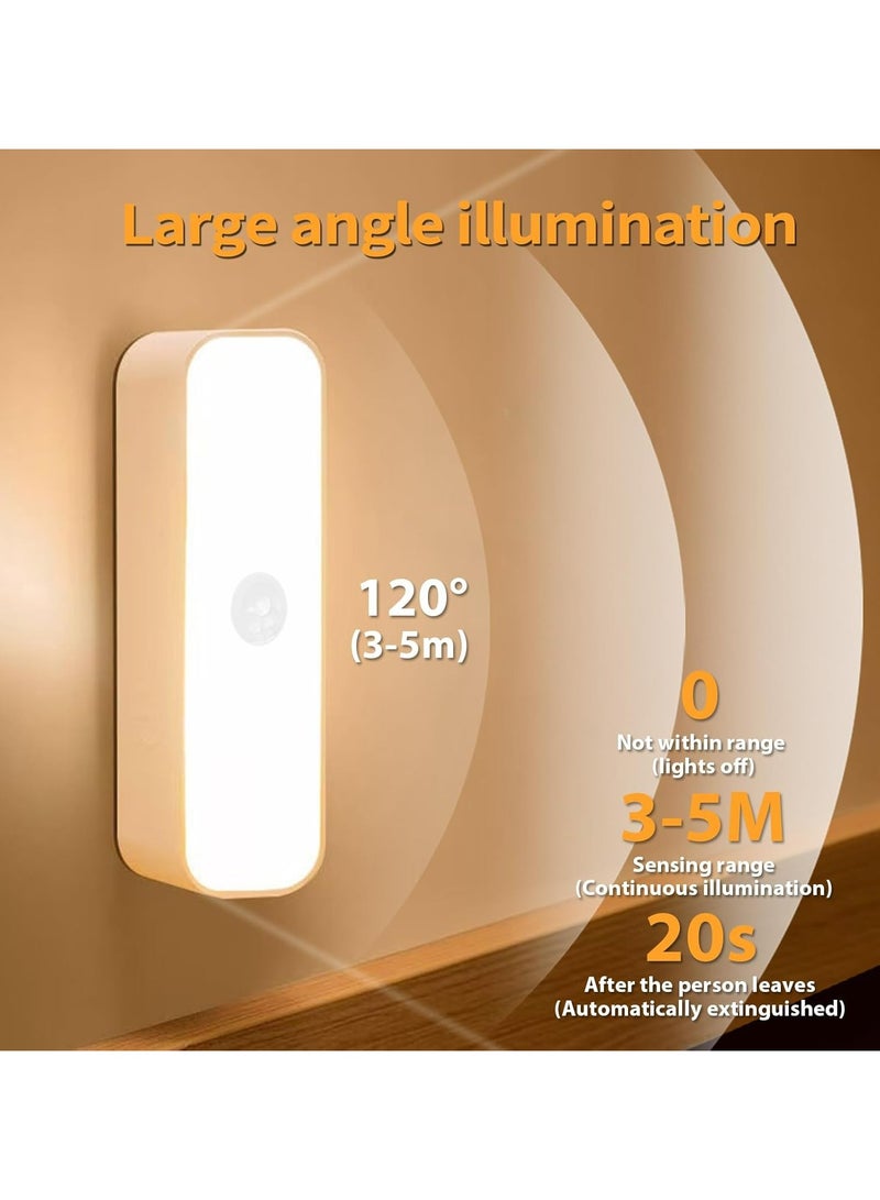 EZGOZ Wireless Motion Sensor Lights Rechargable Night Light Closet Lights LED Lighting for Cabinet/Wardrobe/Drawer/Stairs/Cupboard/Counter/Pantry/Stairs/Bed,Stick On Anywhere,2 Pack,Warm Light - Image 4