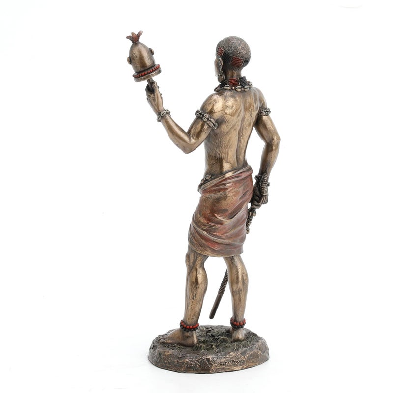 Veronese Designs Veronese Design 8 7/8 Inch Ellugua God of Travelers African Orisha Resin تمثال برونزي - Image 4