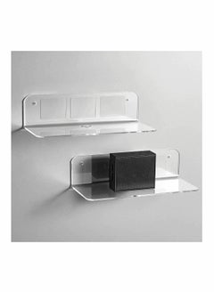 Excefore Acrylic Shelves Wall Bookshelf for Kids Toy, Clear Invisible Small Picture Ledge Window Shelf,Floating Book Shelves for Kids Room Nursery Wall Rack, Easily Expand Wall Space, 2 Pcs  - Image 1