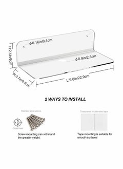 Excefore Acrylic Shelves Wall Bookshelf for Kids Toy, Clear Invisible Small Picture Ledge Window Shelf,Floating Book Shelves for Kids Room Nursery Wall Rack, Easily Expand Wall Space, 2 Pcs  - Image 5