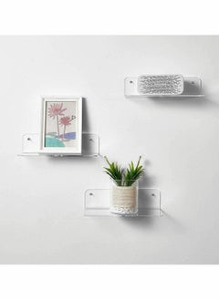 Excefore Acrylic Shelves Wall Bookshelf for Kids Toy, Clear Invisible Small Picture Ledge Window Shelf,Floating Book Shelves for Kids Room Nursery Wall Rack, Easily Expand Wall Space, 2 Pcs  - Image 2