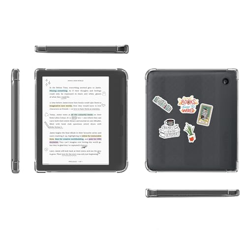 Cavir Clear Case for 7 inch Kobo Libra Colour/Kobo Libra 2 eReader/2in 1 Case with 50 Stickers,Lightweight and Scratch-Proof Silicone Back Cover - Image 4