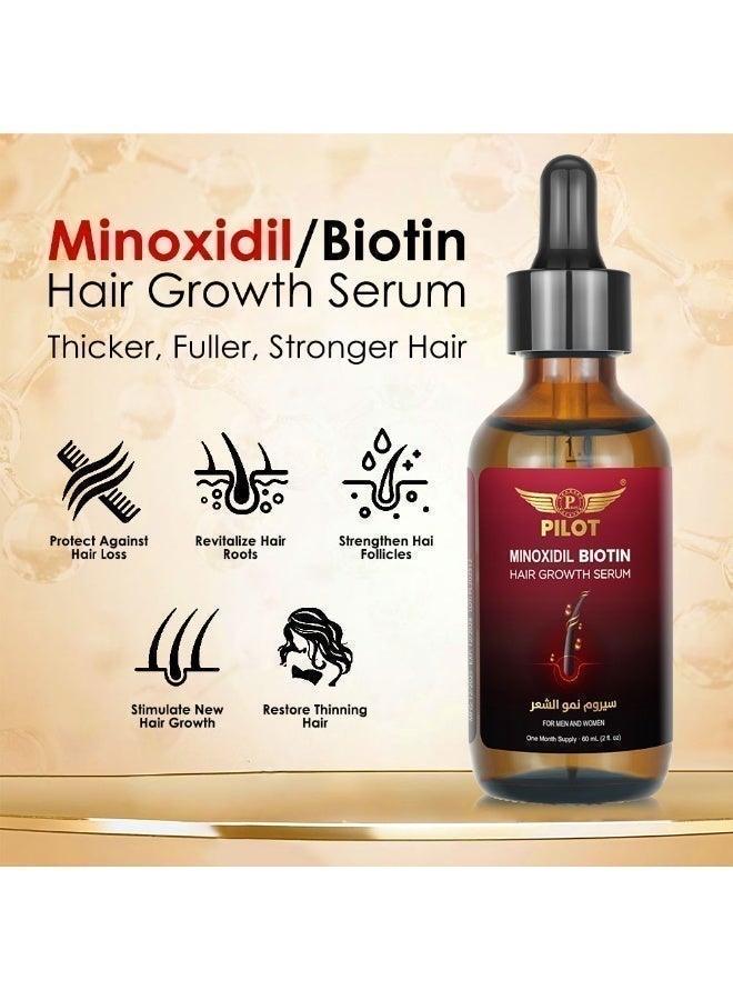 بايلوت سيروم بايلوت مينوكسيديل لنمو الشعر 60 مل | علاج تساقط الشعر للرجال والنساء | مع البيوتين ومستخلصات عشبية - Image 4