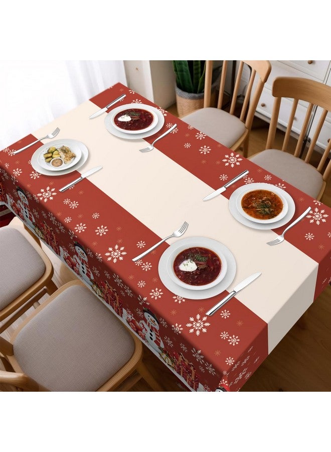 Childom Christmas Tablecloth,3 Pack Disposable Plastic Tablecloth 54" x 108" Christmas Decorations Xmas Party Supplies,Xmas Snowman Table Cloth,Plastic Table Cover for Indoor or Outside,Home,Dinner,Party - Image 4