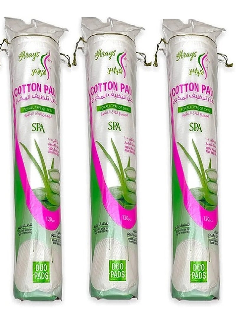 Alarays 3 Pieces Of Pads Pure Cotton Make-Up 120 pcs  - Image 1