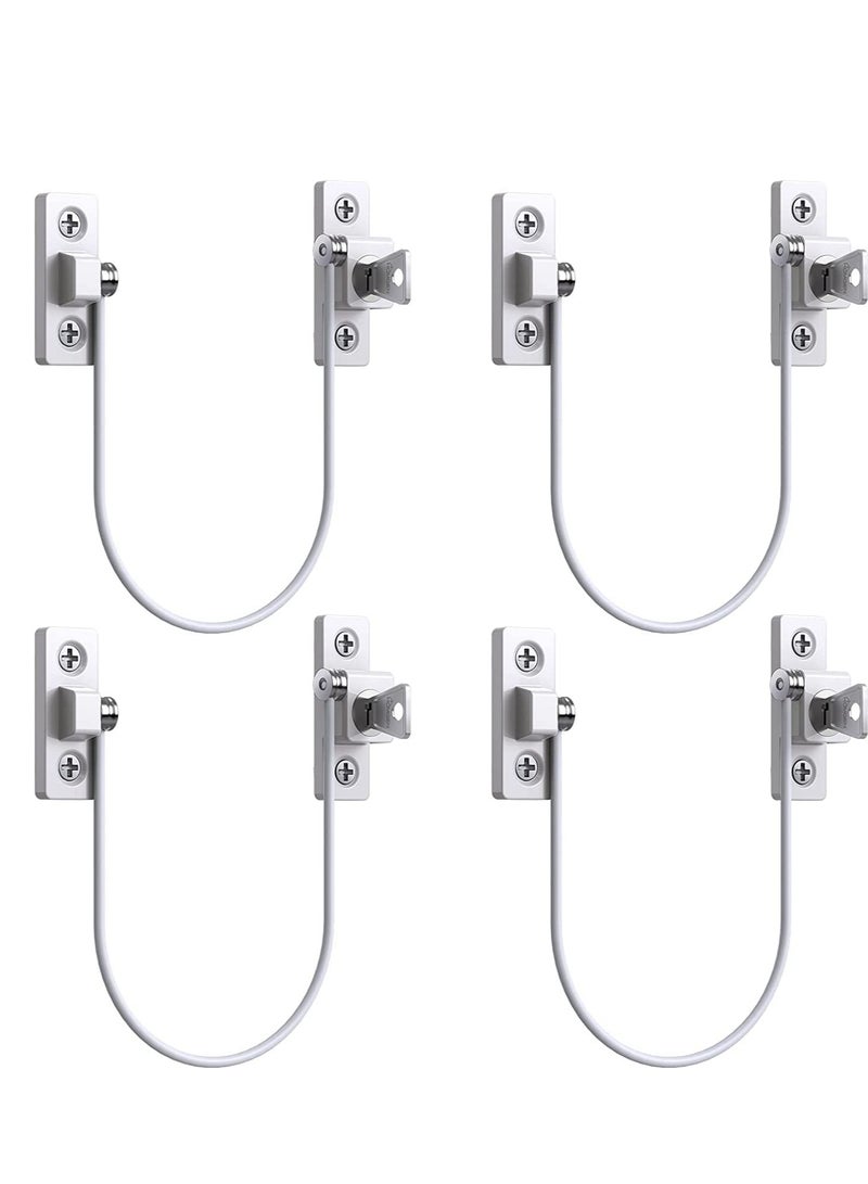 SYOSI Window Restrictor Professional 4pcs Window Restrictor Locks Baby Security Window Locks for Child Baby Safety Window Restrictor Locks with Screws Keys Perfect for The Children Safety - Image 1