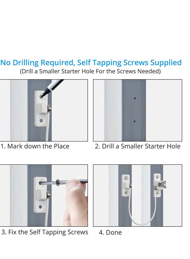SYOSI Window Restrictor Professional 4pcs Window Restrictor Locks Baby Security Window Locks for Child Baby Safety Window Restrictor Locks with Screws Keys Perfect for The Children Safety - Image 2