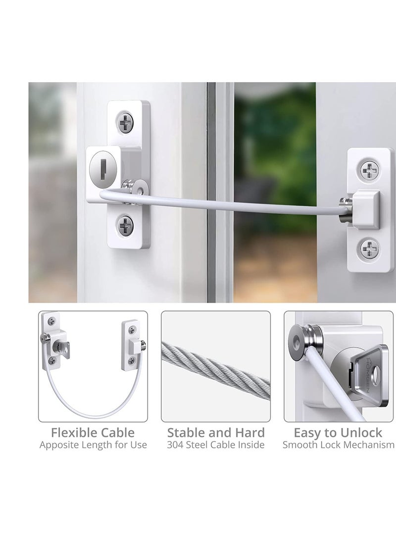 SYOSI Window Restrictor Professional 4pcs Window Restrictor Locks Baby Security Window Locks for Child Baby Safety Window Restrictor Locks with Screws Keys Perfect for The Children Safety - Image 4