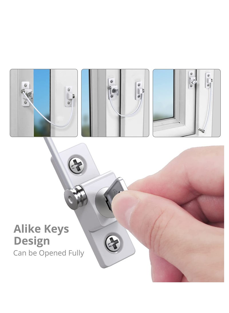 SYOSI Window Restrictor Professional 4pcs Window Restrictor Locks Baby Security Window Locks for Child Baby Safety Window Restrictor Locks with Screws Keys Perfect for The Children Safety - Image 3