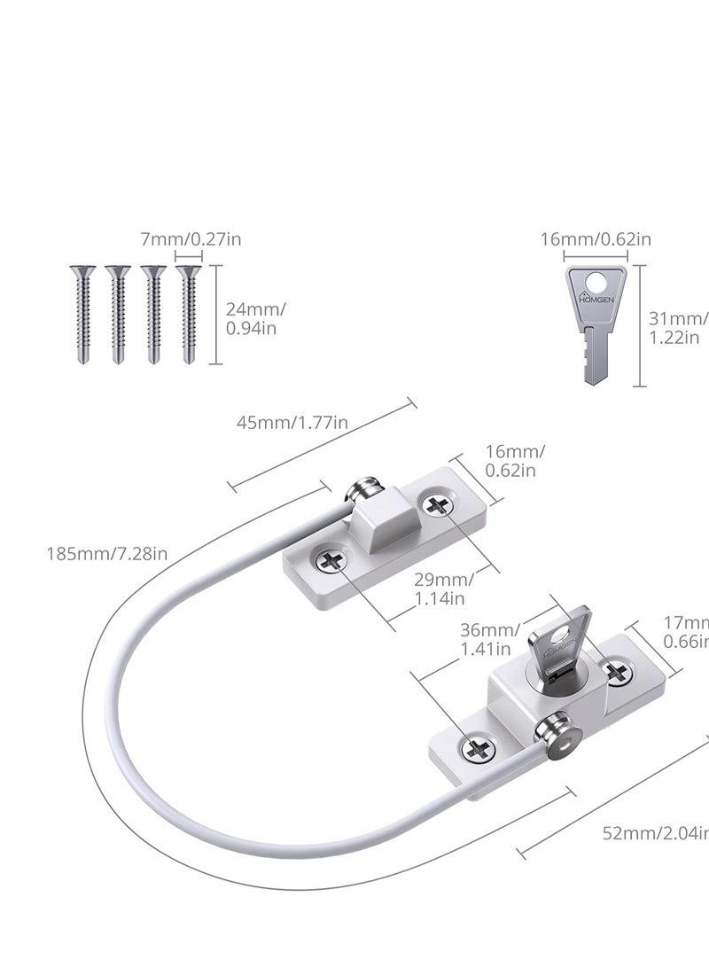 SYOSI Window Restrictor Professional 4pcs Window Restrictor Locks Baby Security Window Locks for Child Baby Safety Window Restrictor Locks with Screws Keys Perfect for The Children Safety - Image 5